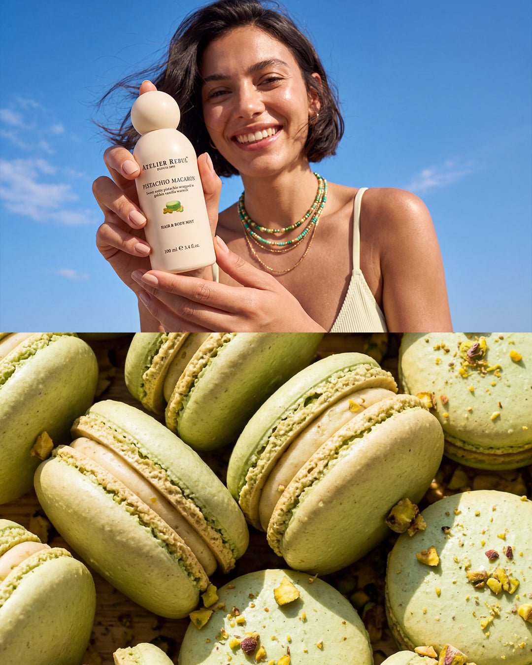All - Pistachio Macaron Hair & Body Mist 100ml Limited Edition - Atelier Rebul UK