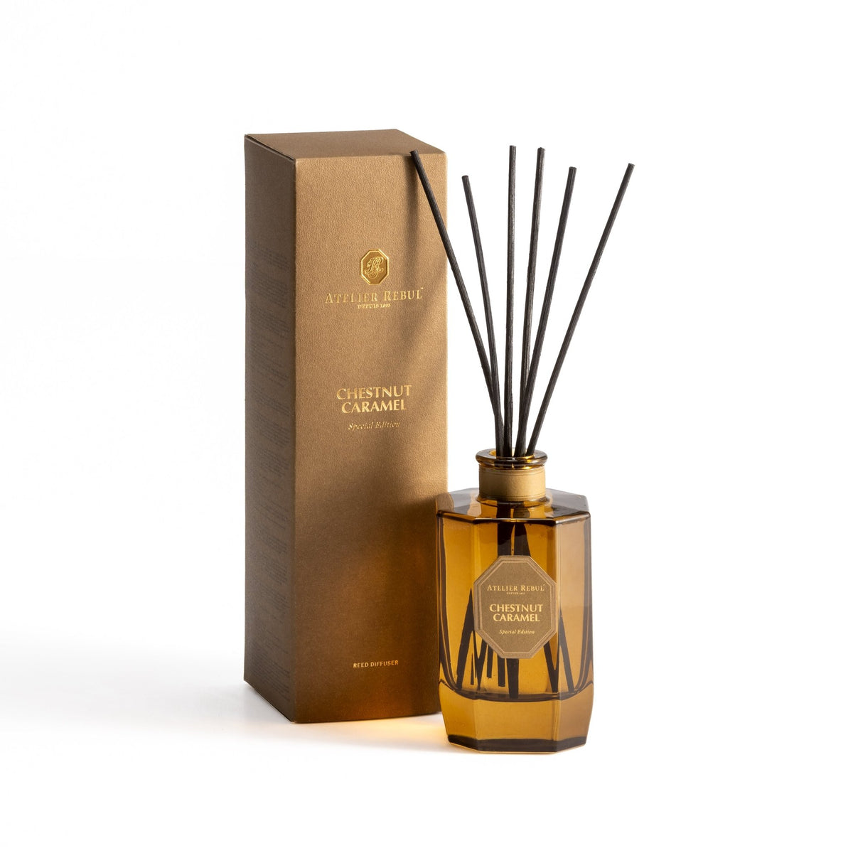 All - CHESTNUT CARAMEL REED DIFFUSER 200 ML NEW YEAR 2027 - Atelier Rebul UK