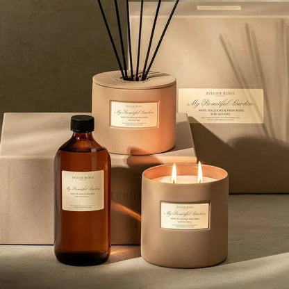 All - WHITE TEA LEAVES & FRESH ROSES REED DIFFUSER REFILL 450 ML - Atelier Rebul UK